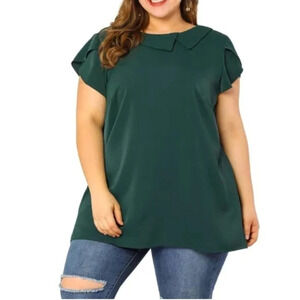 Agnes Orinda Flowy Flutter Sleeve Chiffon Blouse